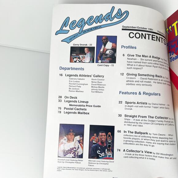 Legends Sports Memorabilia Magazine September/October 1991 David Robinson - Picture 3 of 4